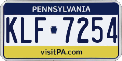 PA license plate KLF7254
