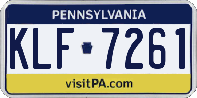 PA license plate KLF7261