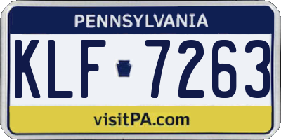 PA license plate KLF7263