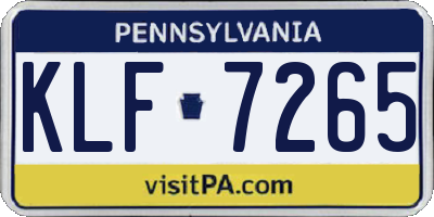 PA license plate KLF7265