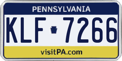 PA license plate KLF7266