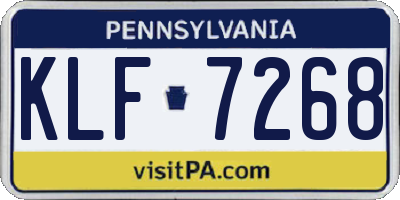 PA license plate KLF7268