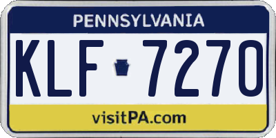PA license plate KLF7270