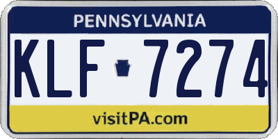 PA license plate KLF7274