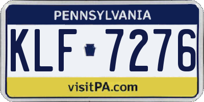 PA license plate KLF7276
