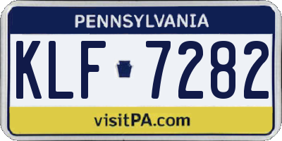 PA license plate KLF7282