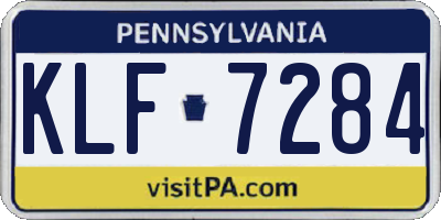 PA license plate KLF7284