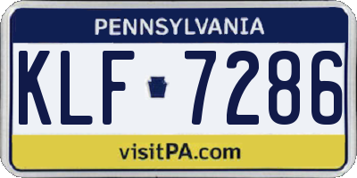 PA license plate KLF7286