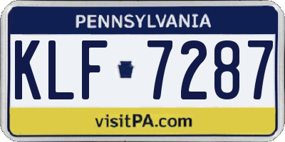 PA license plate KLF7287