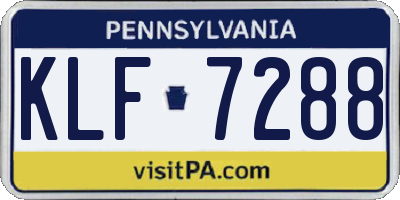 PA license plate KLF7288