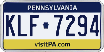 PA license plate KLF7294