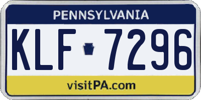 PA license plate KLF7296