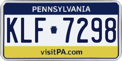 PA license plate KLF7298