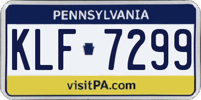 PA license plate KLF7299