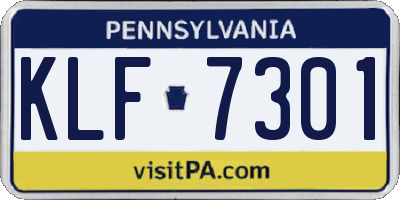 PA license plate KLF7301