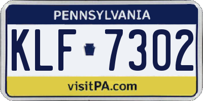 PA license plate KLF7302