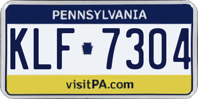 PA license plate KLF7304