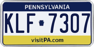PA license plate KLF7307