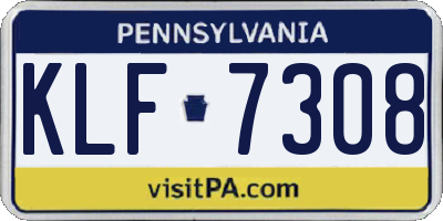 PA license plate KLF7308