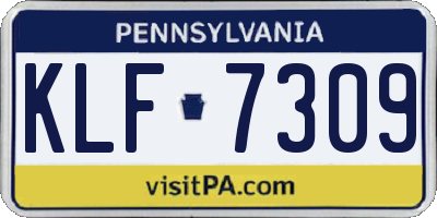 PA license plate KLF7309
