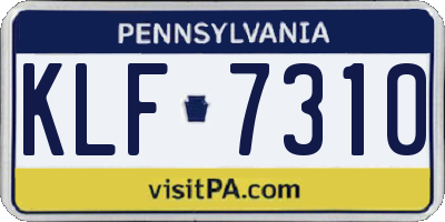 PA license plate KLF7310