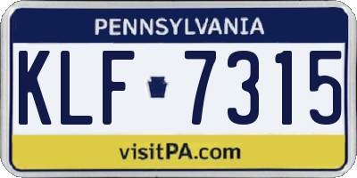 PA license plate KLF7315