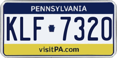 PA license plate KLF7320