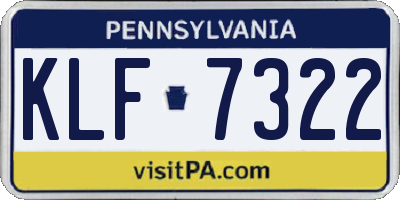 PA license plate KLF7322