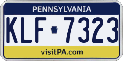 PA license plate KLF7323
