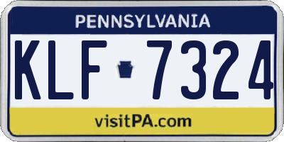 PA license plate KLF7324