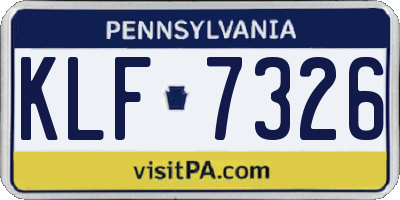 PA license plate KLF7326