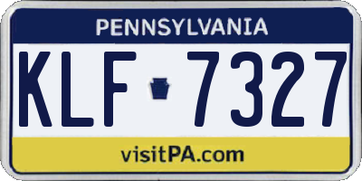 PA license plate KLF7327