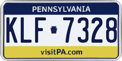 PA license plate KLF7328