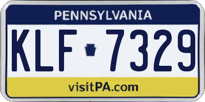 PA license plate KLF7329