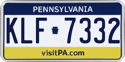 PA license plate KLF7332