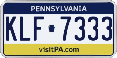 PA license plate KLF7333