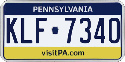 PA license plate KLF7340
