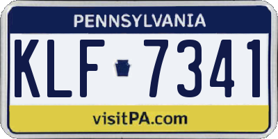 PA license plate KLF7341