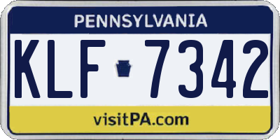 PA license plate KLF7342