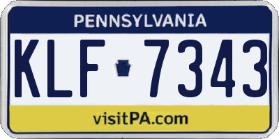 PA license plate KLF7343