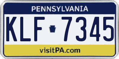 PA license plate KLF7345