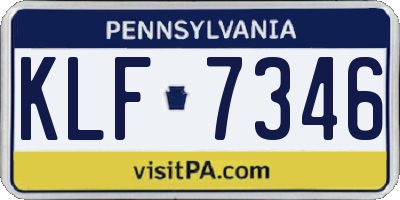 PA license plate KLF7346