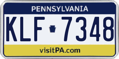 PA license plate KLF7348