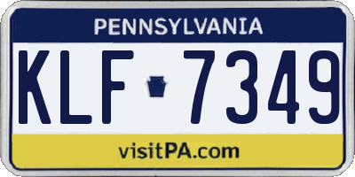 PA license plate KLF7349