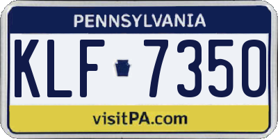 PA license plate KLF7350