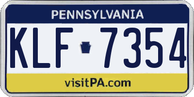 PA license plate KLF7354