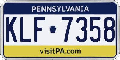 PA license plate KLF7358
