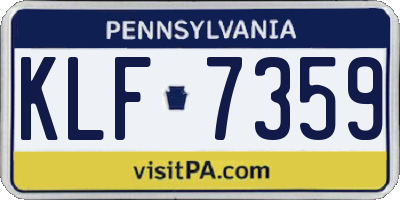 PA license plate KLF7359