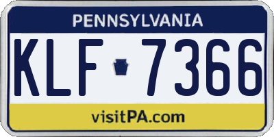 PA license plate KLF7366
