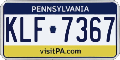 PA license plate KLF7367